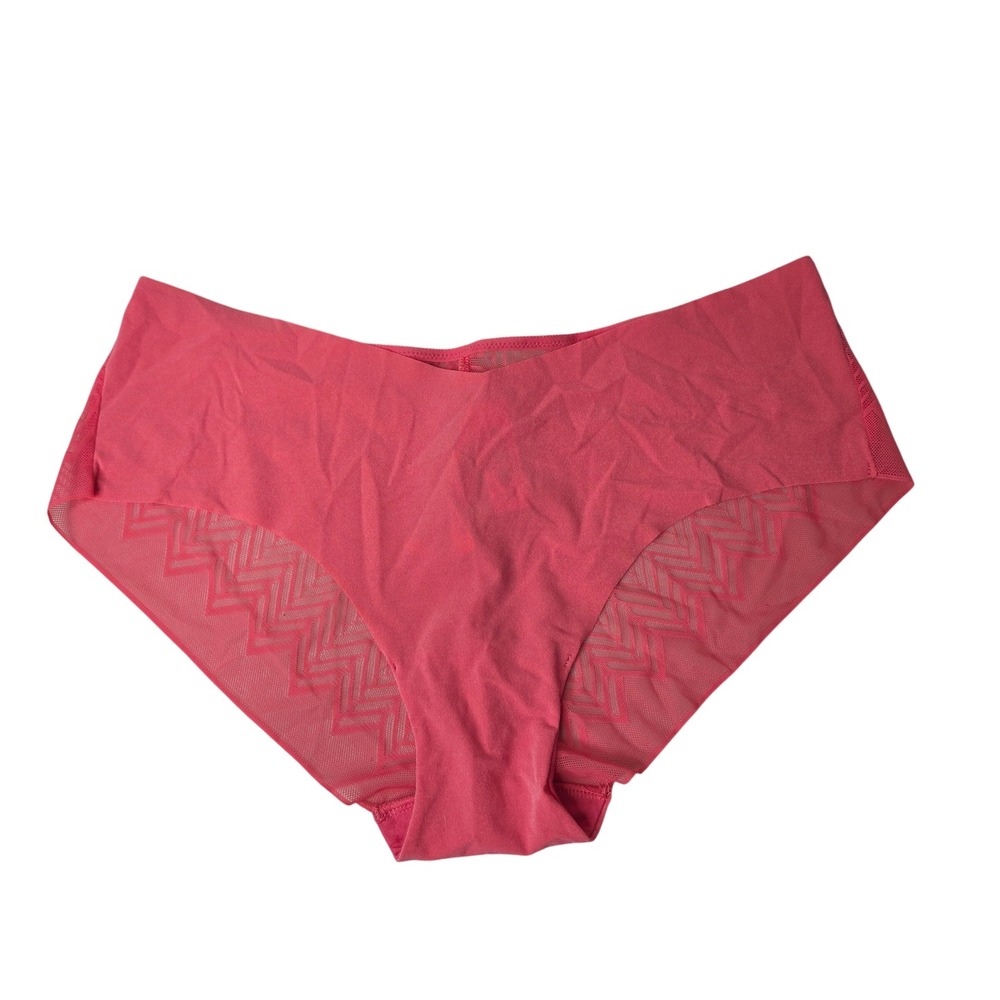 Victoria's Secret Panties Women Large Pink Hiphugger Hipster Lace Mesh Chevron